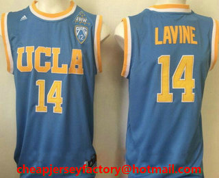 Men's UCLA Bruins #14 Zach LaVine Light Blue College Basketball 2017 Swingman Stitched NCAA Jersey
