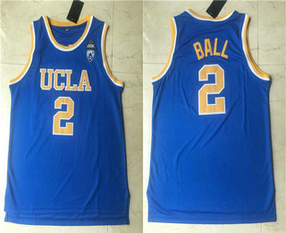 Men's UCLA Bruins #2 Lonzo Ball Blue College Basketball Swingman Stitched Jersey