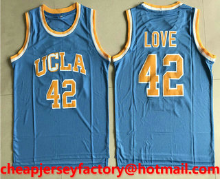 Men's UCLA Bruins #42 Kevin Love Blue College Basketball Swingman Stitched NCAA Jersey