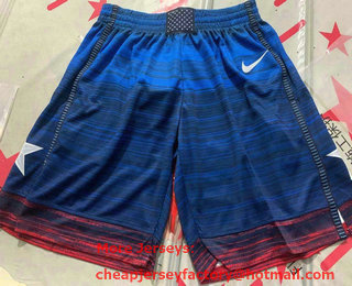 Men's USA Basketball 2021 Blue Tokyo Olympics Stitched Away Shorts