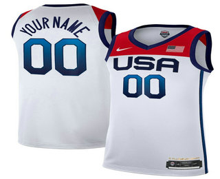 Men's USA Basketball Active Player Custom 2021 Summer Olympics White Limited Stitched Jersey