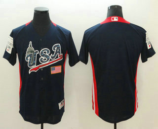 Men's USA Navy Blue Blank 2018 MLB All-Star Futures Game Jersey