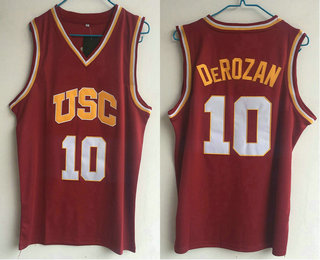 Men's USC Trojans #10 DeMar DeRozan Red College Basketball Jersey