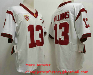 Men's USC Trojans #13 Caleb Williams White Limited College Football Stitched Nike NCAA Jersey