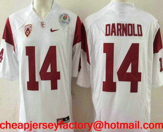 Men's USC Trojans #14 Sam Darnold White Limited College Football Stitched Nike NCAA Jersey