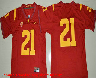 Men's USC Trojans #21 Adoree' Jackson Red Limited Stitched College Football 2016 Nike NCAA Jersey