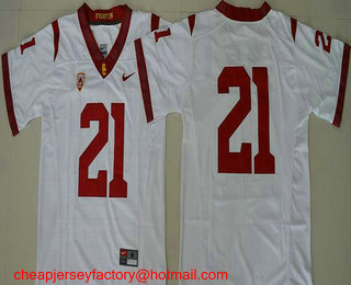 Men's USC Trojans #21 Adoree' Jackson White Limited Stitched College Football 2016 Nike NCAA Jersey