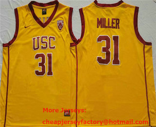 Men's USC Trojans #31 Cheryl Miller Yellow Stitched Jersey