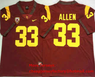 Men's USC Trojans #33 Marcus Allen Red Limited College Football Stitched Nike NCAA Jersey