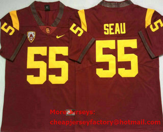 Men's USC Trojans #55 Junior Seau Red Limited College Football Stitched Nike NCAA Jersey