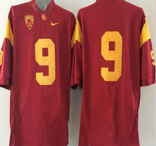 Men's USC Trojans #9 Red 2015 College Football Nike Limited Jersey