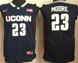 Men's Uconn Huskies #23 Maya Moore Navy College Basketball Jersey