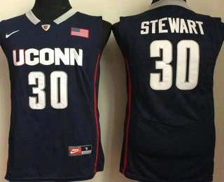 Men's Uconn Huskies #30 Breanna Stewart Navy College Basketball Jersey