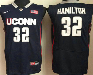 Men's Uconn Huskies #32 Richard Hamilton Navy College Basketball Jersey