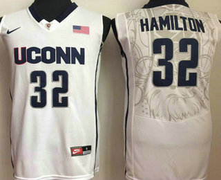 Men's Uconn Huskies #32 Richard Hamilton White College Basketball Jersey