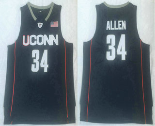 Men's Uconn Huskies #34 Ray Allen Navy Blue College Basketball Jersey