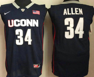Men's Uconn Huskies #34 Ray Allen Navy College Basketball Jersey