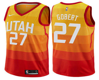 Men's Utah Jazz #27 Rudy Gobert Orange NBA Swingman City Edition Jersey
