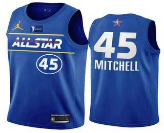 Men's Utah Jazz #45 Donovan Mitchell Blue 2021 All-Star Eastern Conference Stitched NBA Jersey