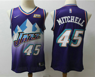 Men's Utah Jazz #45 Donovan Mitchell Mountain Purple 2019 Nike Swingman 5 For The Fight Stitched NBA Jersey