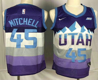 Men's Utah Jazz #45 Donovan Mitchell Purple City Edition 2019 Nike Swingman 5 For The Fight Stitched NBA Jersey