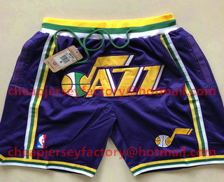 Men's Utah Jazz 1993-94 Purple Just Don Shorts Swingman Shorts