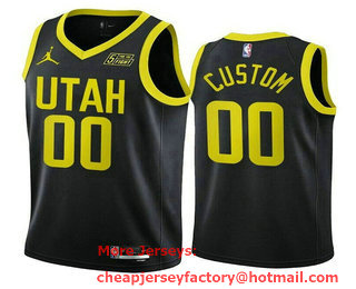 Men's Utah Jazz Active Player Custom Black 2022 23 Association Edition Stitched Basketball Jersey