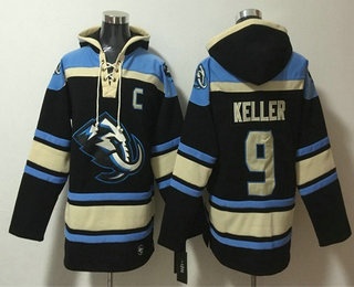 Men's Utah Mammoth #9 Clayton Keller Black Ageless Must Have Lace Up Pullover Hoodie