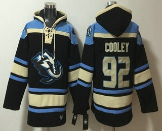 Men's Utah Mammoth #92 Logan Cooley Black Ageless Must Have Lace Up Pullover Hoodie