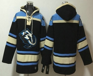 Men's Utah Mammoth Blank Black Blue Ageless Must Have Lace Up Pullover Hoodie