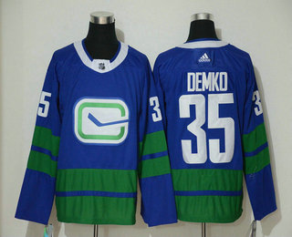 Men's Vancouver Canucks #35 Thatcher Demko Blue Third Adidas Stitched NHL Jersey