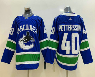 Men's Vancouver Canucks #40 Elias Pettersson Blue Adidas Stitched NHL Jersey