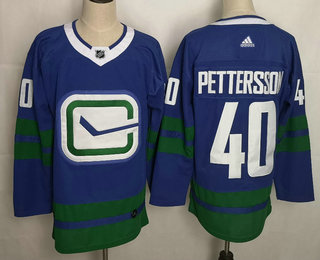Men's Vancouver Canucks #40 Elias Pettersson Blue Third Adidas Stitched NHL Jersey