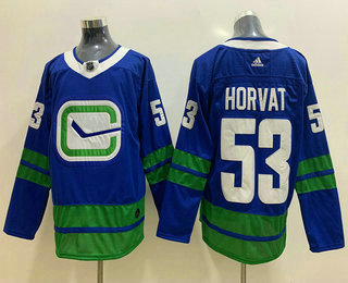 Men's Vancouver Canucks #53 Bo Horvat Blue Third Adidas Stitched NHL Jersey