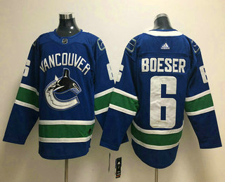 Men's Vancouver Canucks #6 Brock Boeser Blue 2017-2018 Hockey Stitched NHL Jersey