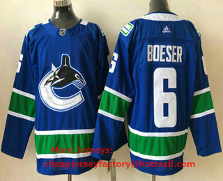 Men's Vancouver Canucks #6 Brock Boeser NEW Blue Adidas Stitched NHL Jersey