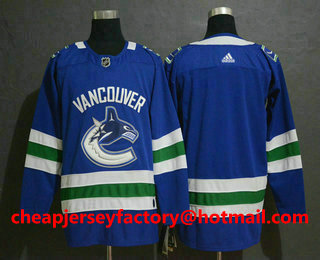 Men's Vancouver Canucks Blank Blue Drift Fashion Adidas Stitched NHL Jersey