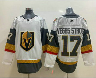 Men's Vegas Golden Knights #17 Vegas Strong White Adidas Stitched NHL Jersey