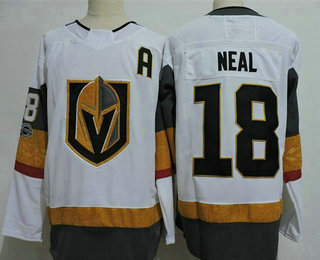 Men's Vegas Golden Knights #18 James Neal White 100th Anniversary 2017-2018 Hockey Stitched NHL Jersey