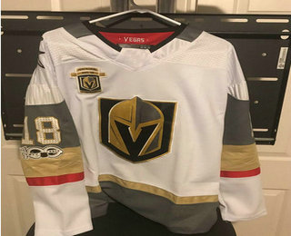 Men's Vegas Golden Knights #18 James Neal White 100th Anniversary Inaugural 2017-18 Season Patch Hockey Stitched NHL Jersey