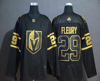 Men's Vegas Golden Knights #29 Marc-Andre Fleury Black Golden Adidas Stitched NHL Jersey