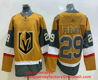 Men's Vegas Golden Knights #29 Marc-Andre Fleury Gold 2020-21 Alternate Stitched Adidas Jersey