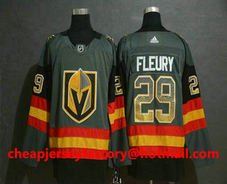 Men's Vegas Golden Knights #29 Marc-Andre Fleury Gray Drift Fashion Adidas Stitched NHL Jersey