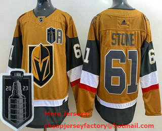 Men's Vegas Golden Knights #61 Mark Stone Gold 2023 Stanley Cup Final Authentic Jersey