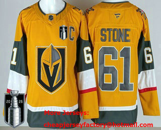 Men's Vegas Golden Knights #61 Mark Stone Gold 2026 Stanley Cup Final Authentic Jersey