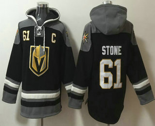 Men's Vegas Golden Knights #61 Mark Stone Grey Ageless Must Have Lace Up Pullover Hoodie