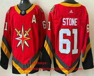 Men's Vegas Golden Knights #61 Mark Stone Red 2021 Reverse Retro Authentic Jersey
