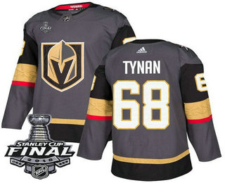 Men's Vegas Golden Knights #68 T.J. Tynan Gray Stitched NHL Home with 2018 Stanley Cup Final Patch  Jersey
