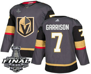 Men's Vegas Golden Knights #7 Jason Garrison Gray Stitched NHL Home with 2018 Stanley Cup Final Patch  Jersey