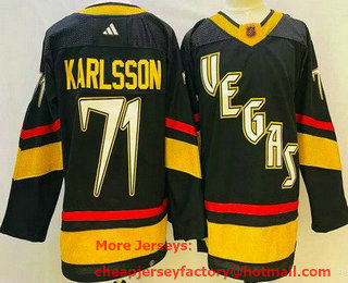 Men's Vegas Golden Knights #71 William Karlsson Black 2022 Reverse Retro Authentic Jersey